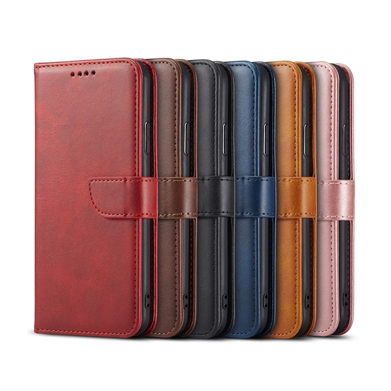 

Phone Case For IPhone 11 12 Pro PU+TPU Calf Pattern Flip Cover Holster Mobile Phone Case For Samsung S21, Multicolor