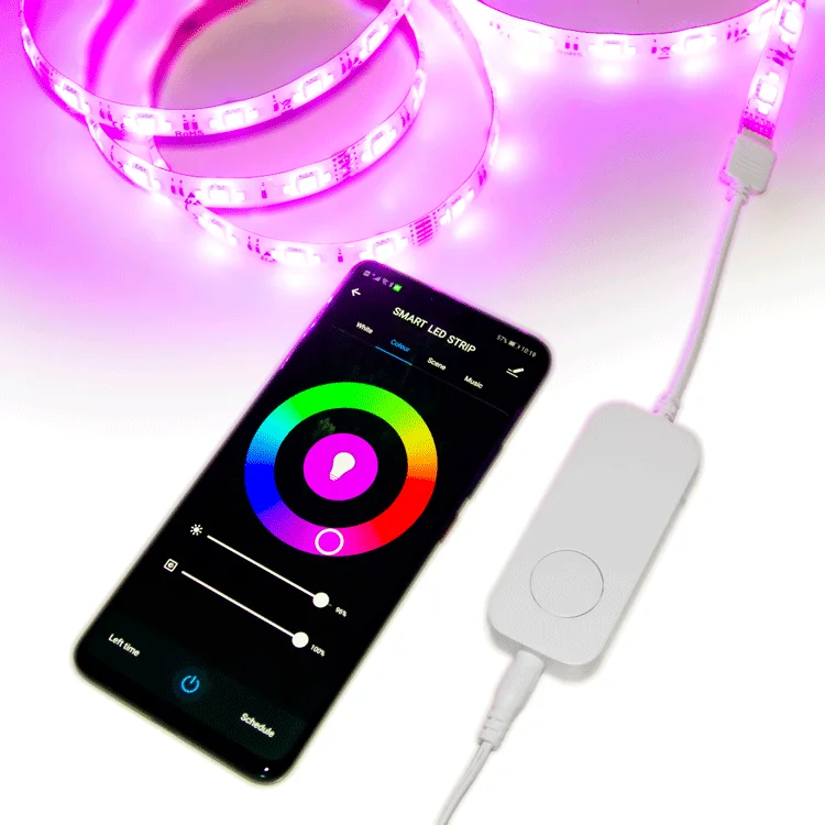 White Without Spot Music Dreamcolor Tuya App Controlled Led Strip 5050 Rgb Flexible Light Iphone Siri Voice Control Wifi Smart