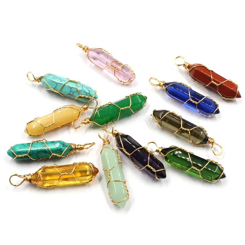 

Healing Crystal Pendants For Necklace Hexagonal Natural Stone Necklace Pendant For Jewelry Making