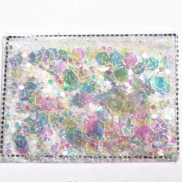 

Chunky white translucent Opal Rainbow Iridescent Glitter Mix for nails ,slime ,tumblers solvent resistant polyester