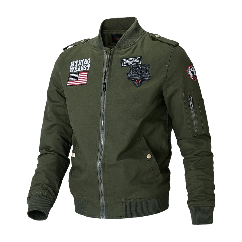 

whole sale bomber airforce jacket windbreaker winter warm coat, Black/khaki/army green