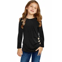 

Fashion Spring & Autumn Little Girl's Long Sleeve Buttoned Side Top