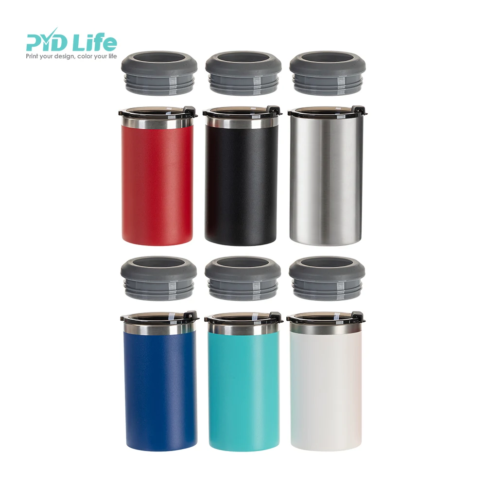 

PYD Life 12oz 350ml Laser UV Logo 4 in 1 Powder Coating Insulated sublimation beer can cooler Tumbler Stainless Steel