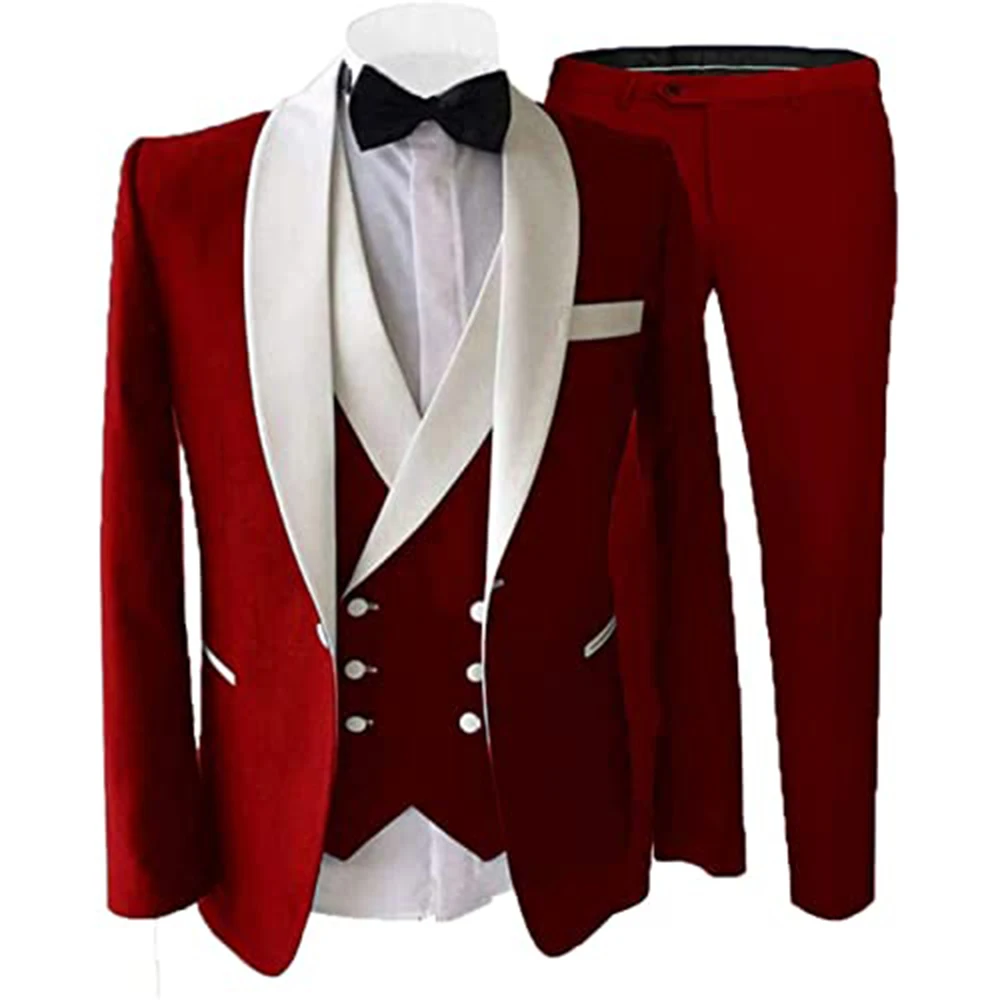 

Latest Navy Blue Suit for Men Groom Tuxedo Wedding Suits 3 Pieces Business Blazer Men's suit