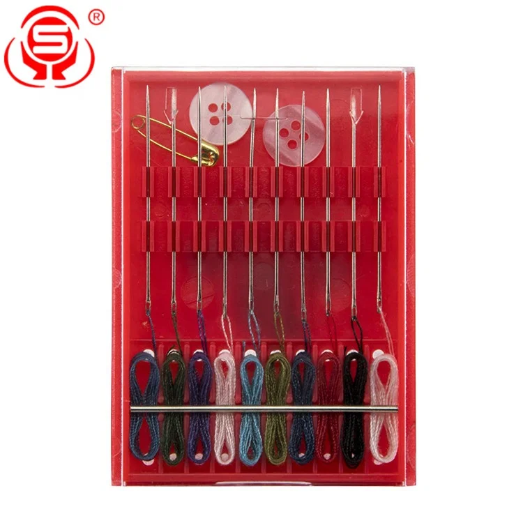 

Custom logo mini diy travel hotel sewing kit / 10 needle and thread sewing kit set, Colorful