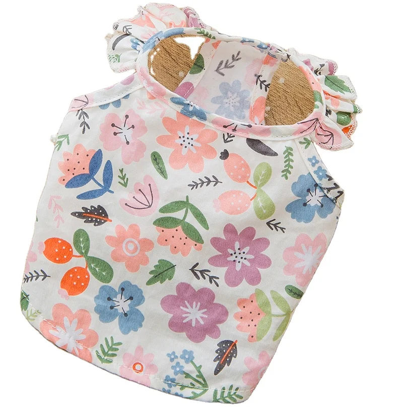 

Hot selling wholesale summer cat clothes thin floral breathable dog clothes designer pet vest dress