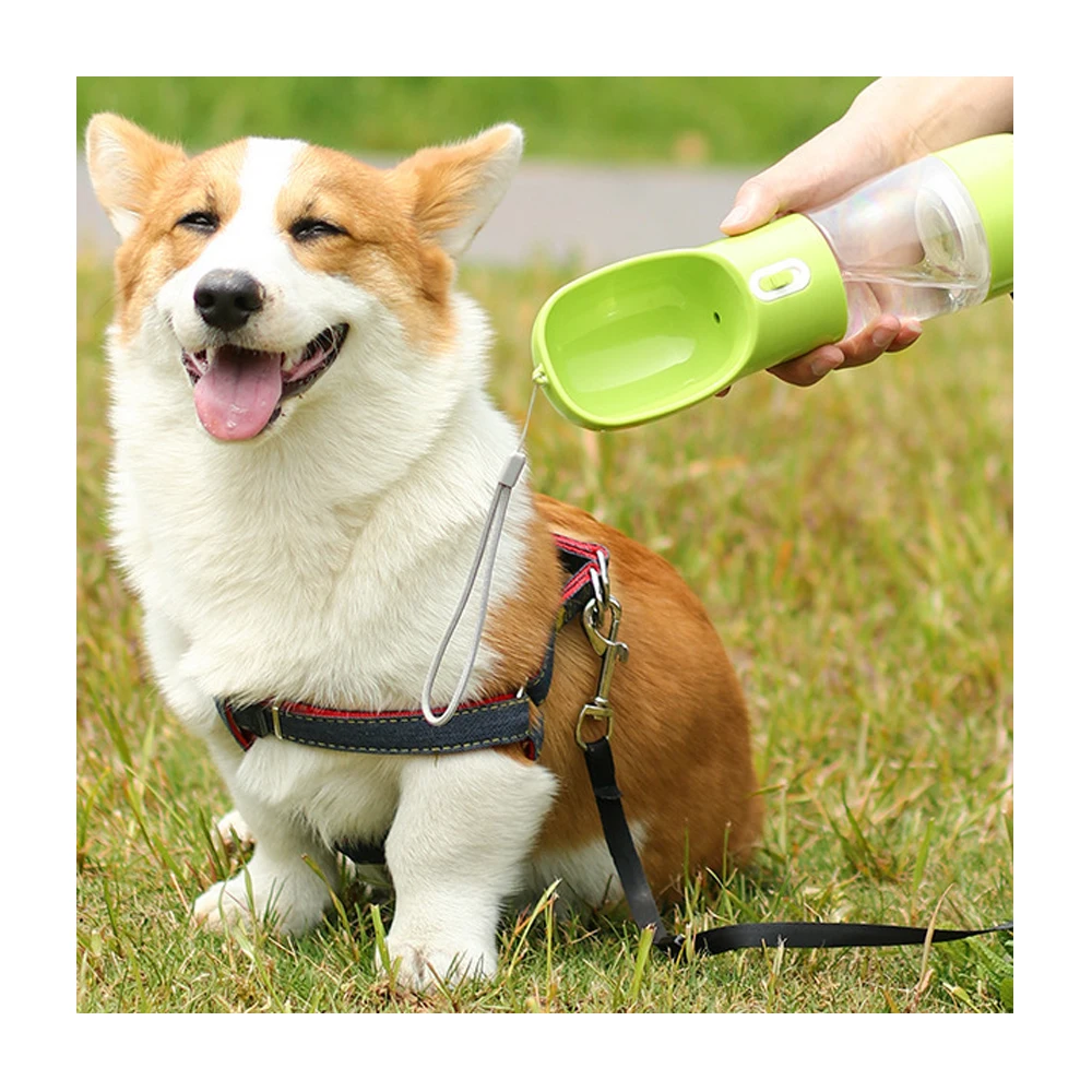 

Portable Pet Travel For Dogs Drinking Stuff Waste Holder Dog Water Bottle with Poop Bag Dispenser, Blue;pink;green;gray