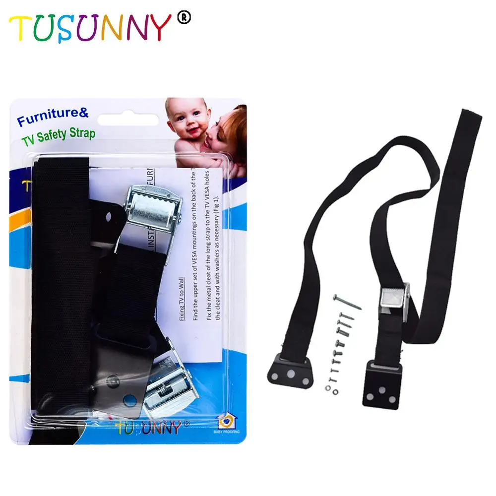 

Home Products Baby Supplies Anti Tip Furniture Child Security TV Strap, Black