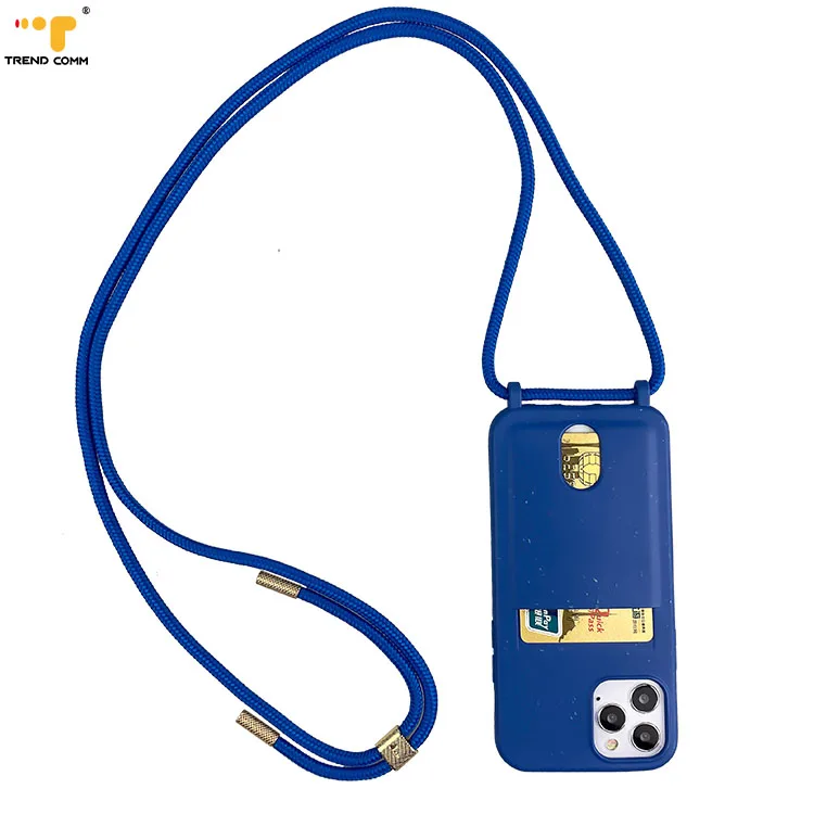 

For iPhone 11 12 Case Biodegradable With Slot And Strap Eco Friendly Phone Cases, 7 color