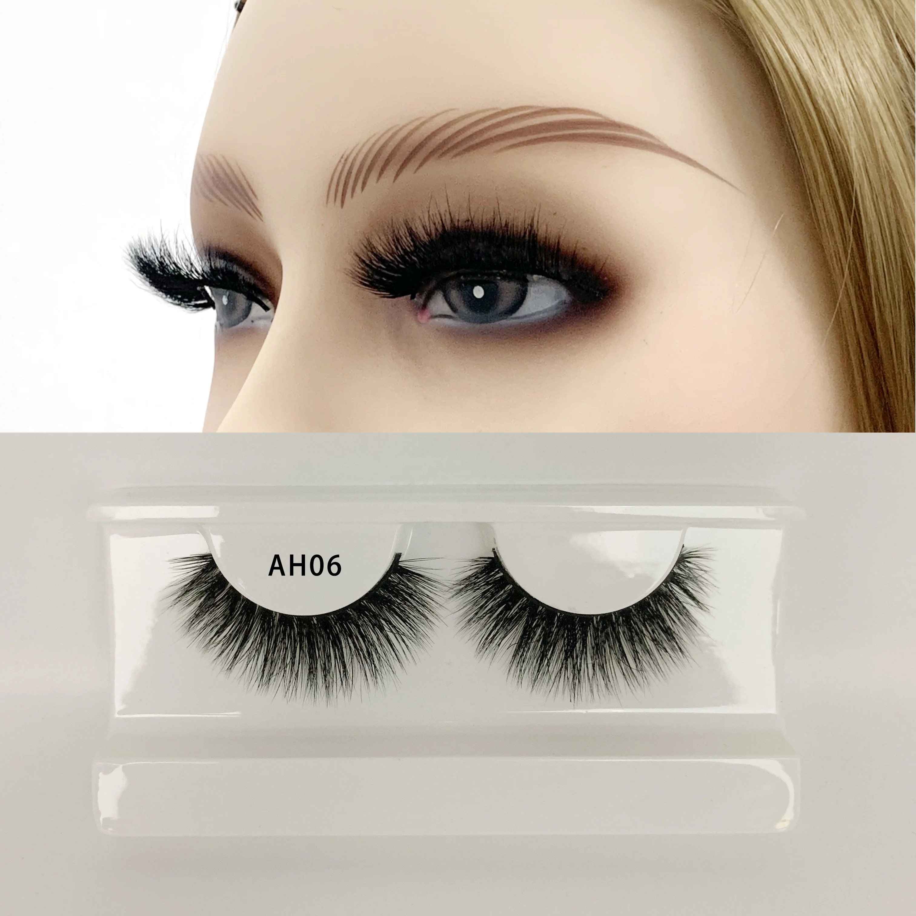 

3d fluffy mink eyelashes Wholesale Custom Eyelash Packaging Lash Box Natural False Silk Lashes 3D Mink Eyelashes Vendor, Natural black