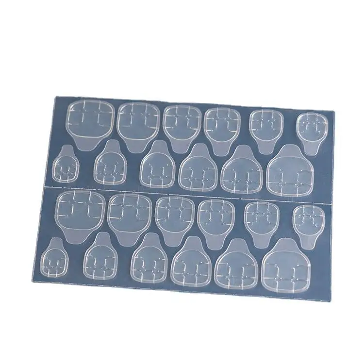 

Silicon fake nails adhesive tabs Jelly, 24 count each sheet stickers for fake nails other nail supplies, Clear jelly