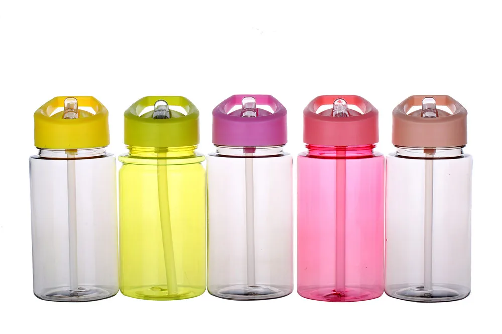 500ml New Tritan Plastic Water Bottle Bpa Free With Straw Pink Cap ...