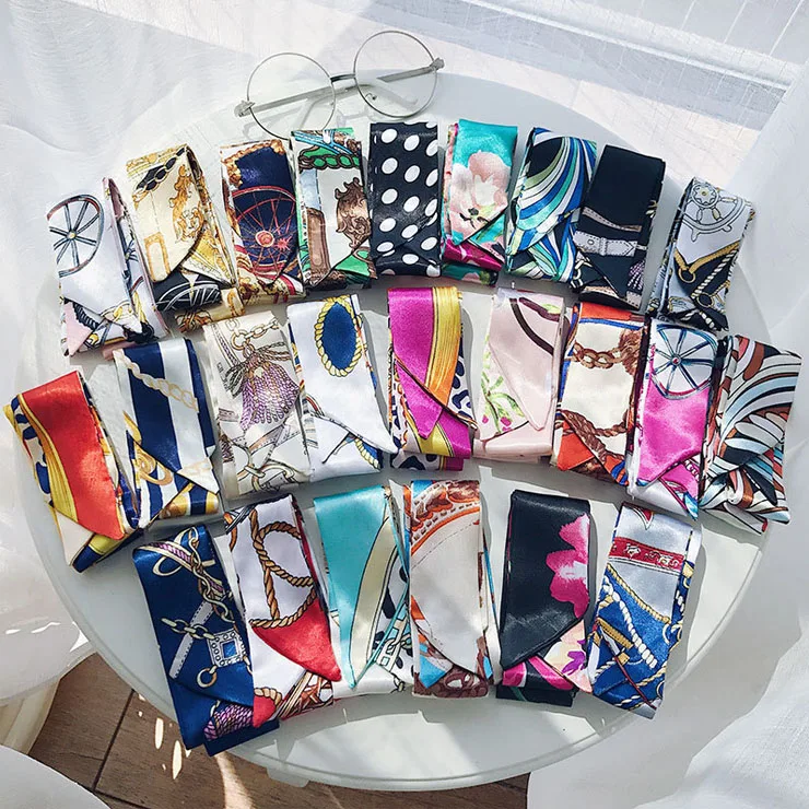 

Scarf Tied Bag Handle Bag Scarf Ribbon Decorative Bag With Scarf, 20 colors