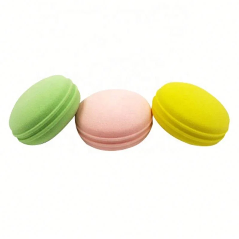 

New Best Selling Macaron Shaped Makeup Sponge Blender in Stock, Yellow/pink/green