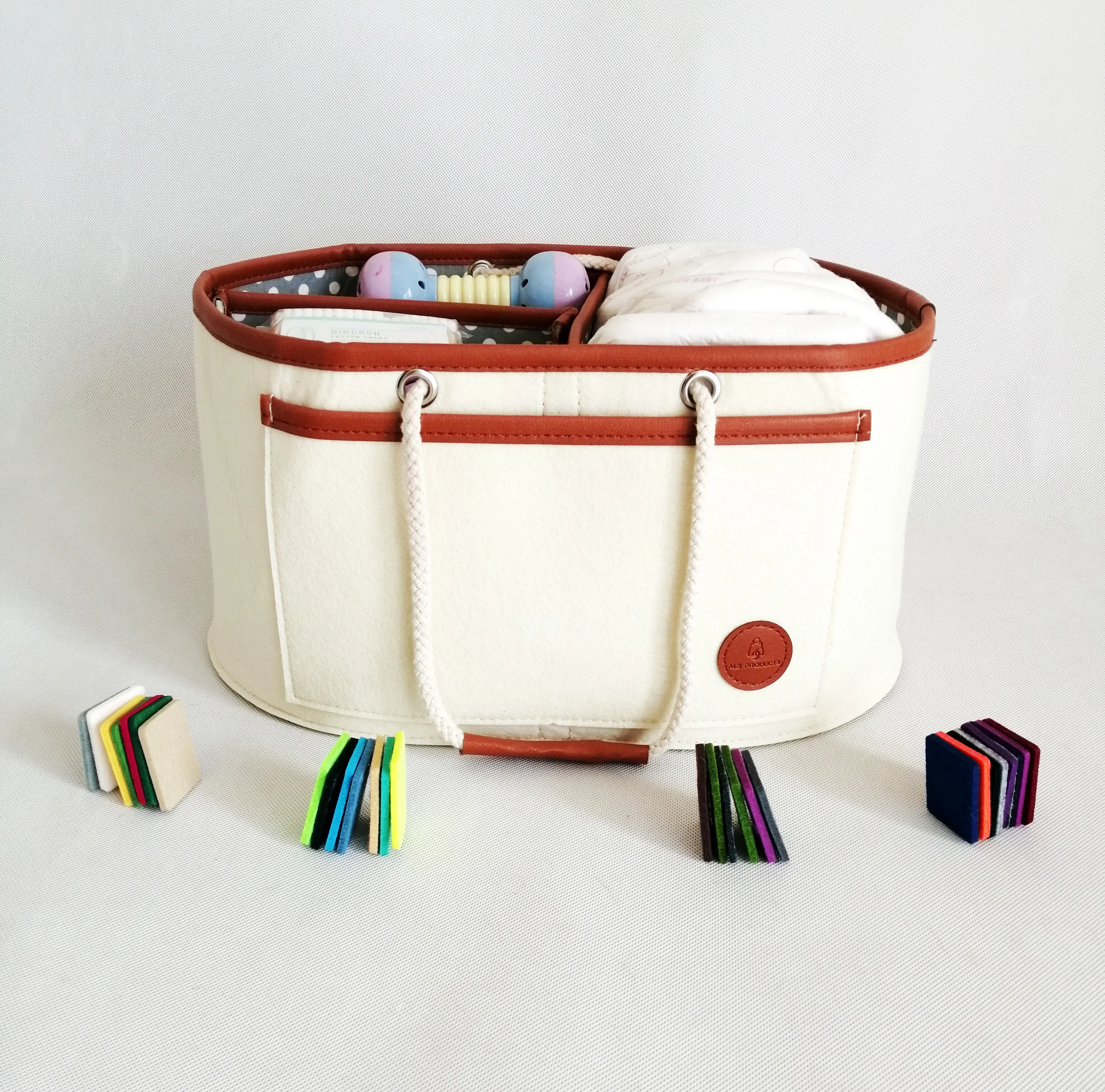 

Baby Diaper Caddy Organizer Portable Car Travel Organizer, Gray, orange, black, or customized
