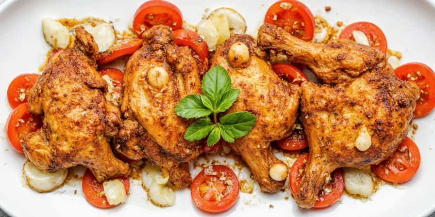 Grilled harissa chicken sprinkled with sumac