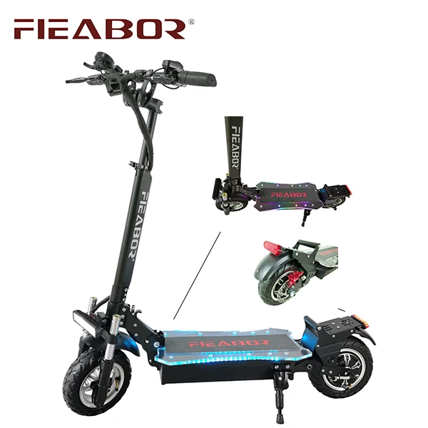 

48V 52V 10.5inch Hub Brushless Motor Foldable Electric Scooters 1200W With Seat for Adult
