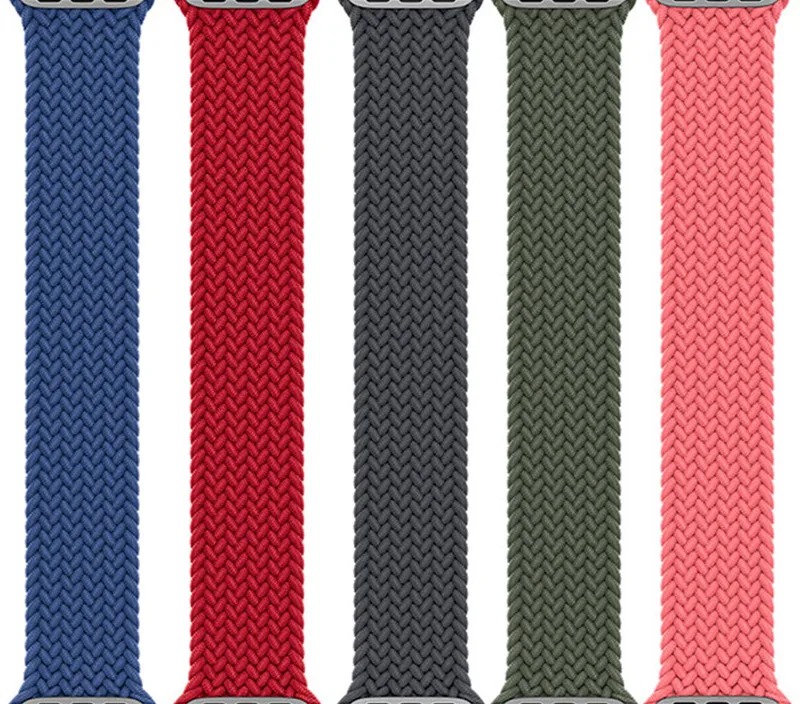 

Original 1:1 Braided Solo Loop Strap For Apple Watch Band 42mm 38mm Bracelet Belt Strap For iWatch 6 5 SE 44mm 40mm Fabric Bands, Black,white,blue,red,pink