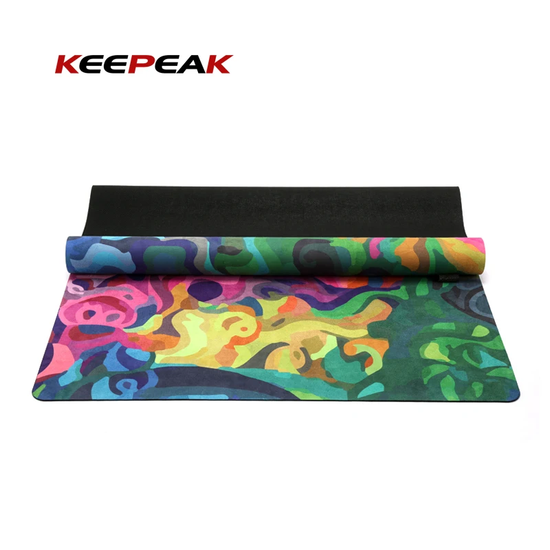 

Keepeak wholesale high density washable yoga mat custom printed suede yoga mats