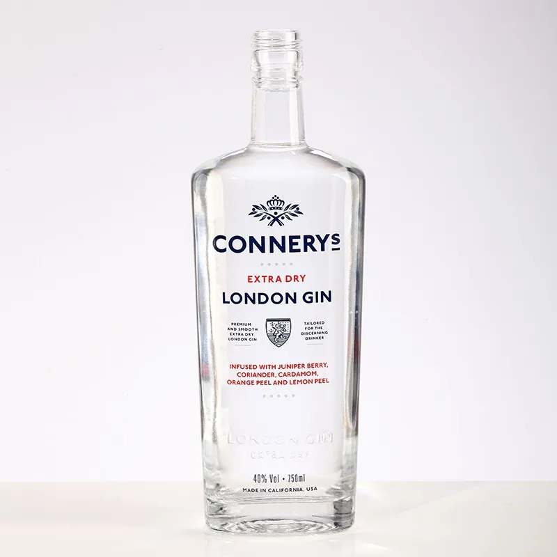 

customized 750ml tequila gin whisky botella de vidrio empty vodka glass liquor spirits bottle
