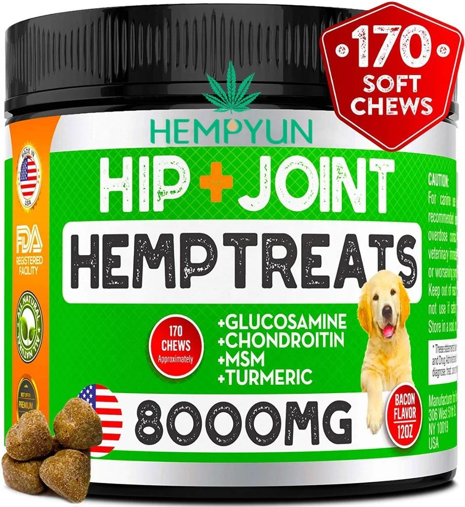 

Glucosamine for Dogs - Chondroitin - MSM - Turmeric - Hemp Seed Oil - Natural Pain Relief & Mobility hemp chews
