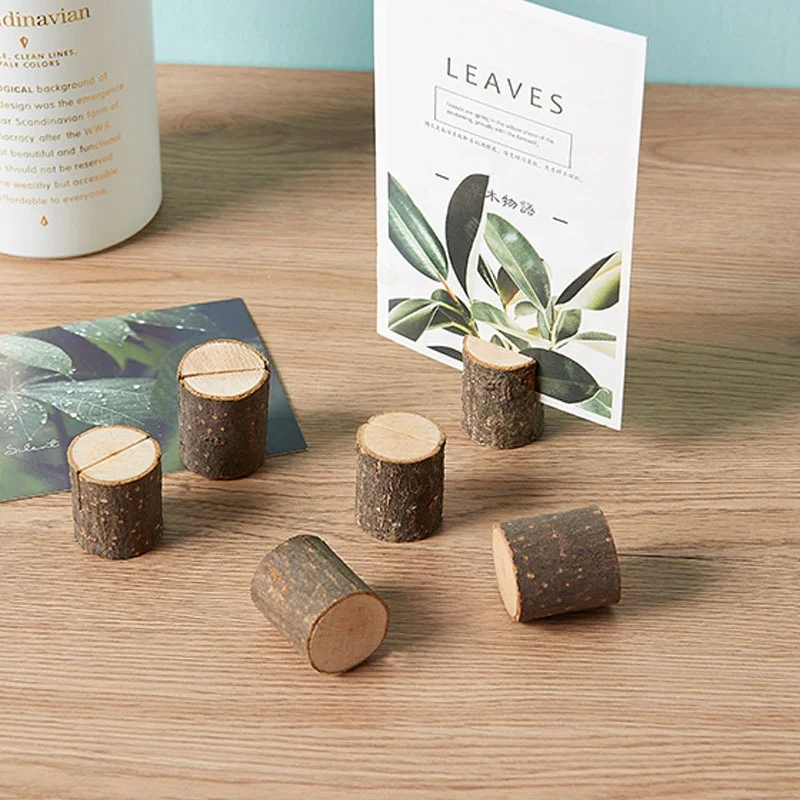 

1pc Natural Wood Card Holder Wooden Stump Stand Unfinished Wood DIY Woodwork Craft Wedding Decoration Menu Name Card Holder, Natural wood color