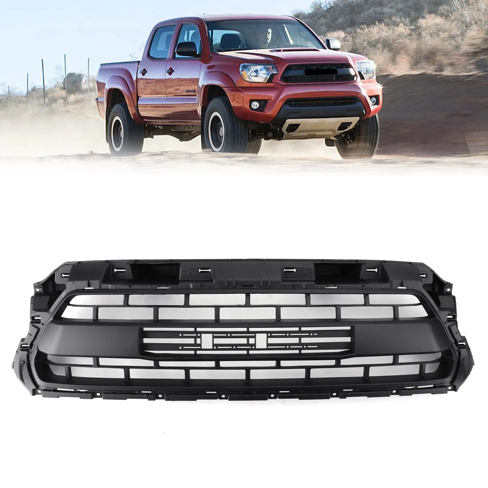 

Areyourshop Honeycomb Grill Grille For Toyota Tacoma 2012 2013 2014 2015 TRD PRO PTR54-35150 With Letter