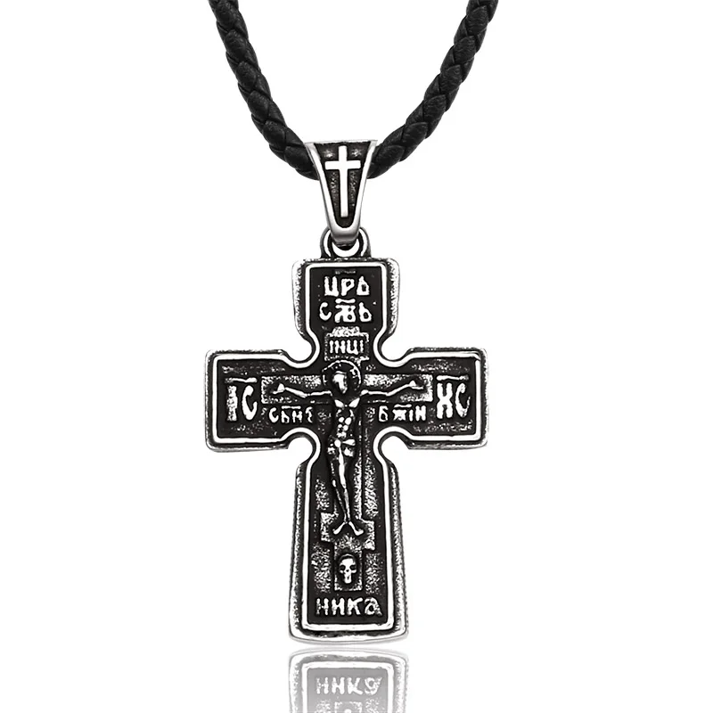 

SSLHP-186 Steel Soldier Stainless Steel Pendant Crucifix Catholic Religious Cross Religious Christian Men Necklace Jewelry