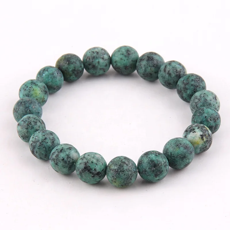 

New Style Beaded Bracelet Jewelry Wholesale Agate Bracelet 10mm Frosted Natural Stone African Turquoise Bracelets