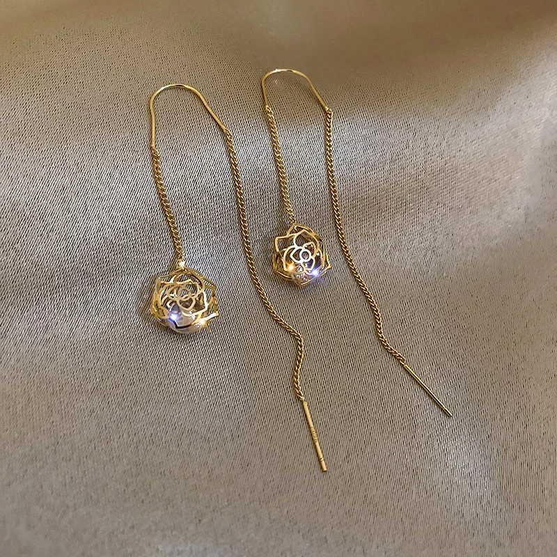 

crystal flower sparkle ball earring