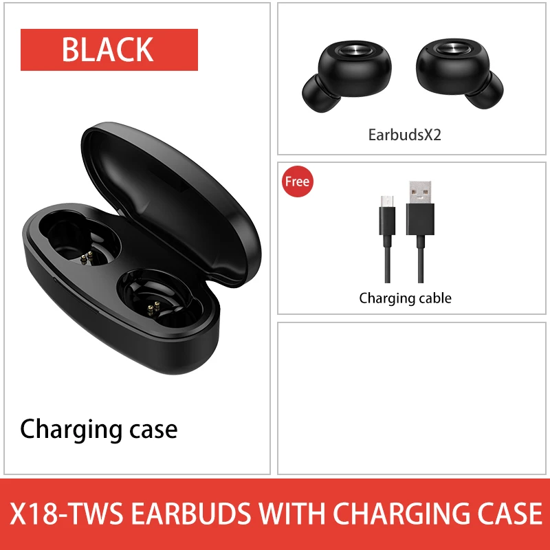 New Business Ideas Europe Earphone & Headphone 5.0 True Earbuds Wireless X18 TWS Earbud Wireless Headphone - ANKUX.COM