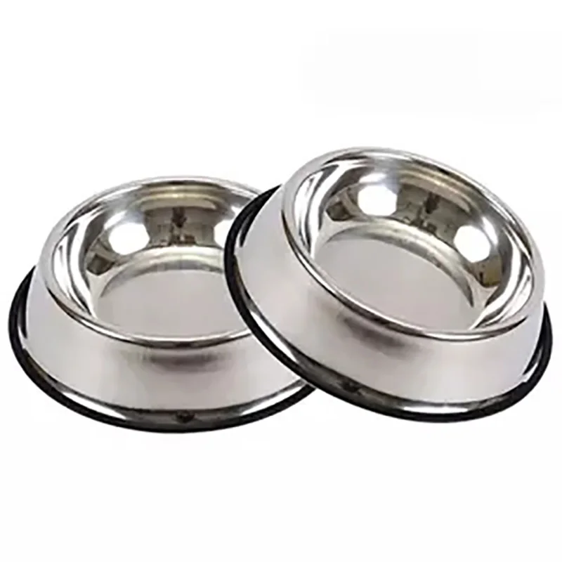 

Wholesale nonslip large stainless steel dog bowl with rubber base Stainless Steel Pet food bowl Dish