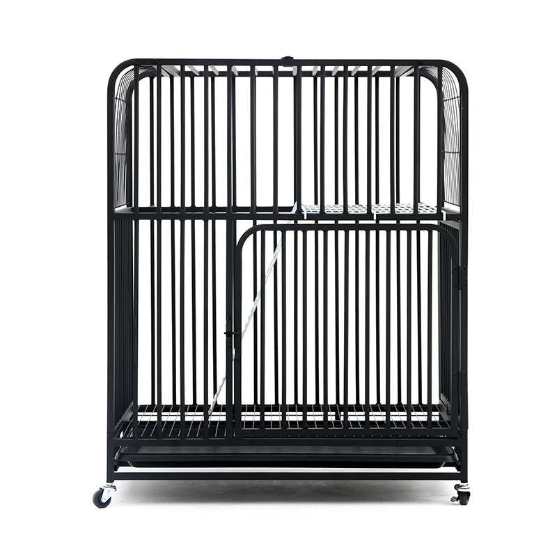 

Wholesale Black Powder Coated Dog Cat Cage Detachable Shelf Large Room Pet Cage