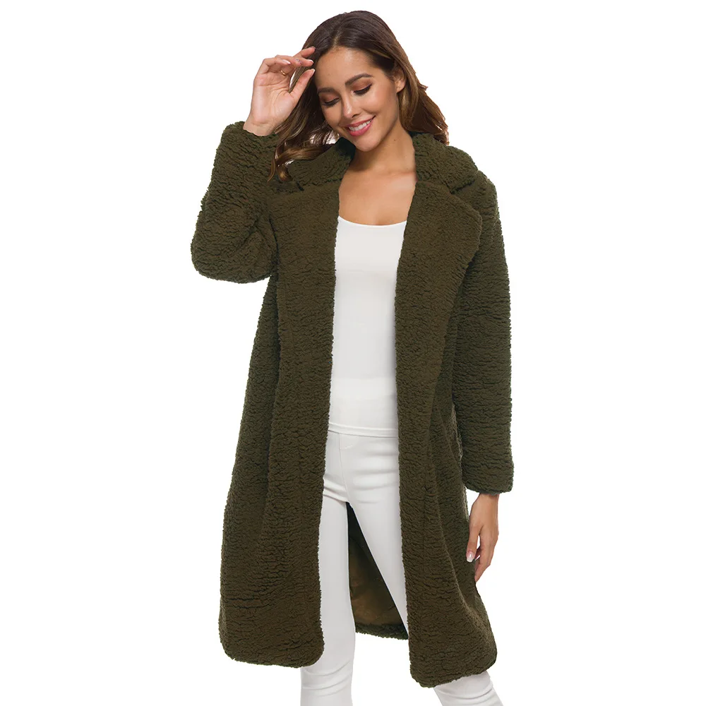 

2021s Womens winter coats ladies lamb wool fabric windbreaker trench coat women, Various color for choose