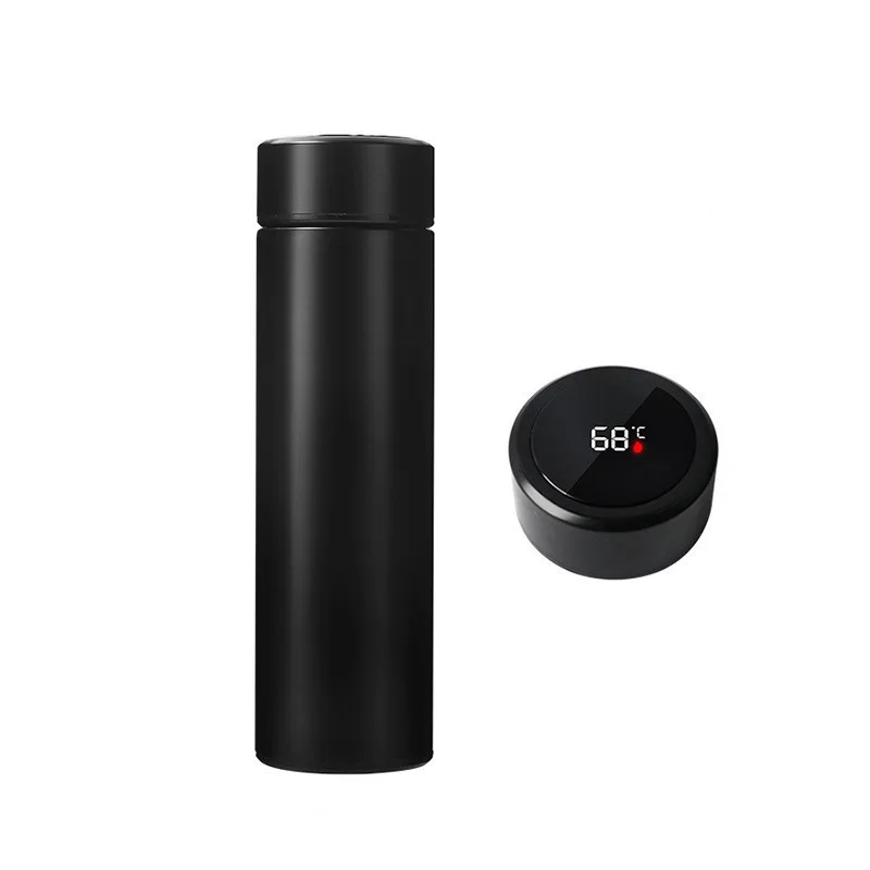 

hot 500ml stainless steel double wall life vacuum cup with touch screen lid temperature display led smart water bottle