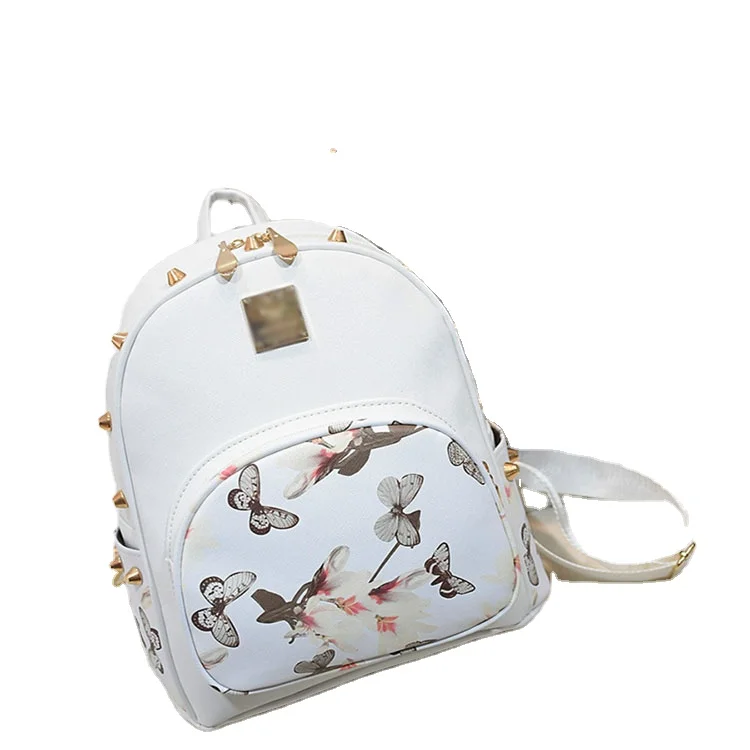 

Small backpack women's rivet 2021 summer new small backpack fashion college style rose backpack, Black