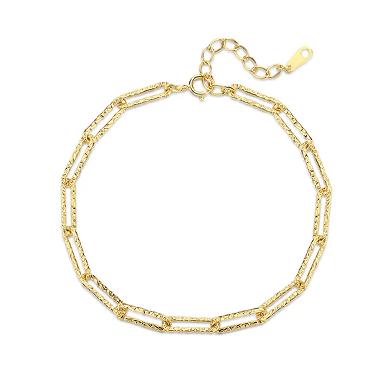 

Classic 2024 summer hot 925 sterling silver chain bracelet 18k gold paperclip chain bracelets for women