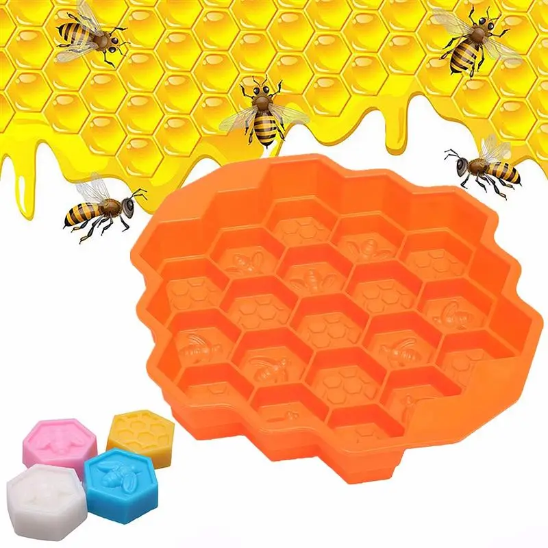 

Hot Sales Honeycomb Shape Silicone Chocolate / Soap / Cake / Ice Cube Tray Mold Making Ice Cream Mould, Purple,orange,pink or customers' requests.