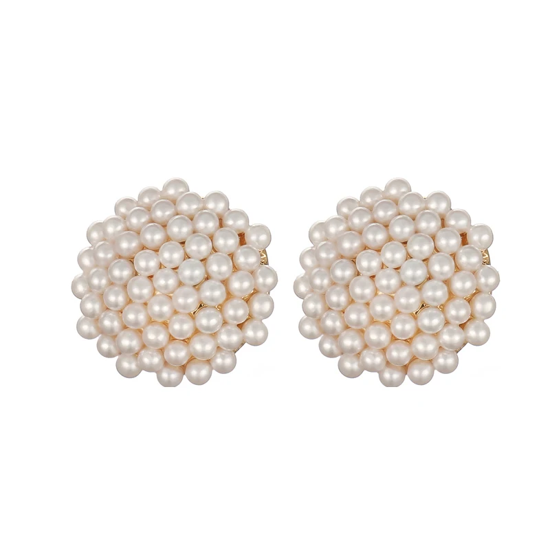 

Artificial fresh water pearl string cute mushroom head shaped round earrings