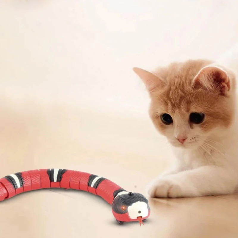 

Automatic Cat Toys Interactive Smart Sensing Snake TeaseToys for Cats USB Charging Cat Accessories Game Play Toys