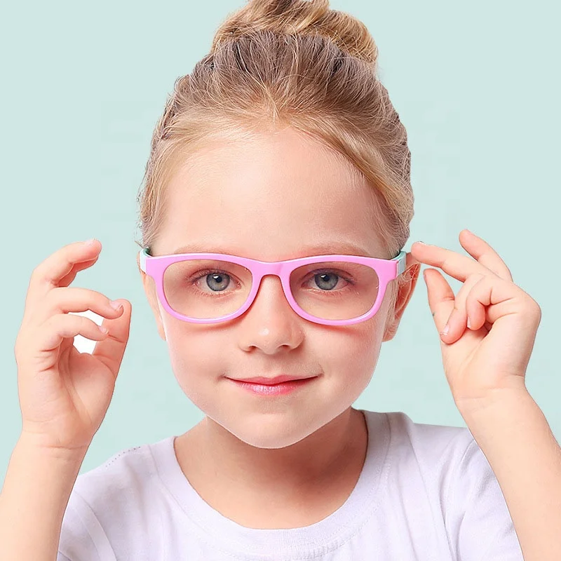

Wholesale Hot Selling Multicolored Children silica gel Optical Frame Eyeglasses anti Blue Light Blocking Kids Computer Glasses, Same as photo