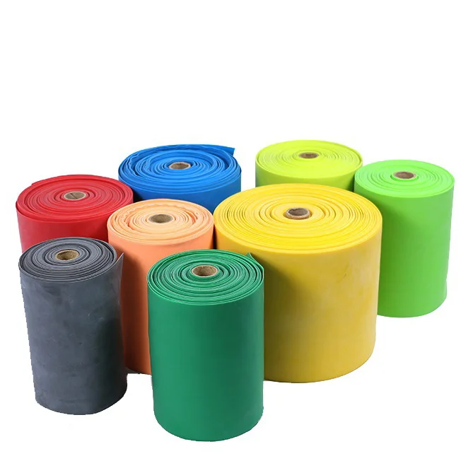 

Free cut fitness latex risitance bands, Blue,yellow,green,red,orange,purple