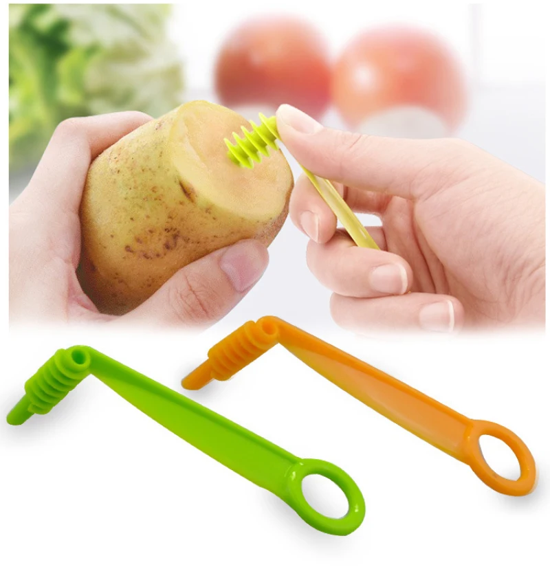 

1pcs Magic Rotating Manual Spiral Slicer Cucumber Carrot Potato Vegetables Spiral Cutter Kitchen Gadget, As photo