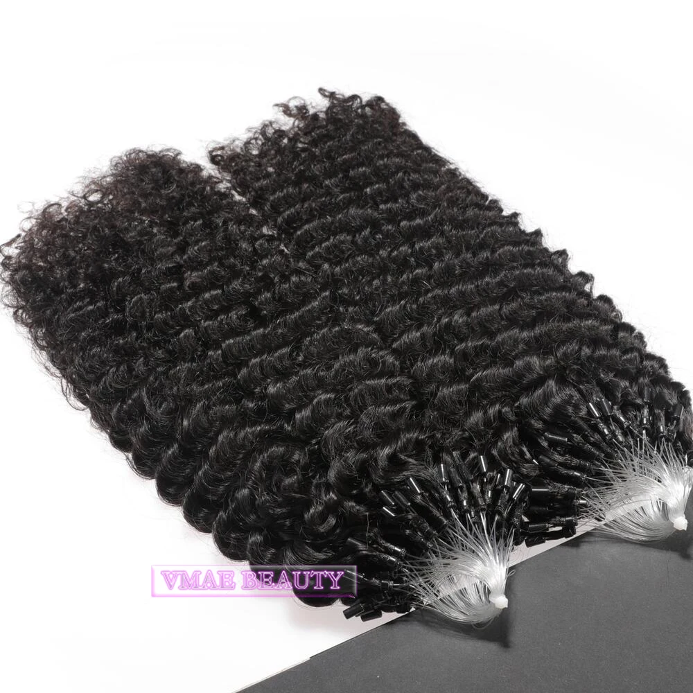 

VMAE 11A High Quality 100g 3A 3B 3C Kinky Curly Brazilian Hair Real Remy Micro Ring Human Hair Extensions