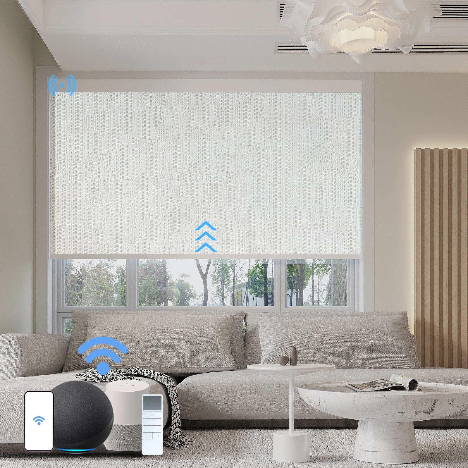 Smart Roller Blinds Blackout Motorized Blinds Roller Shades for Window