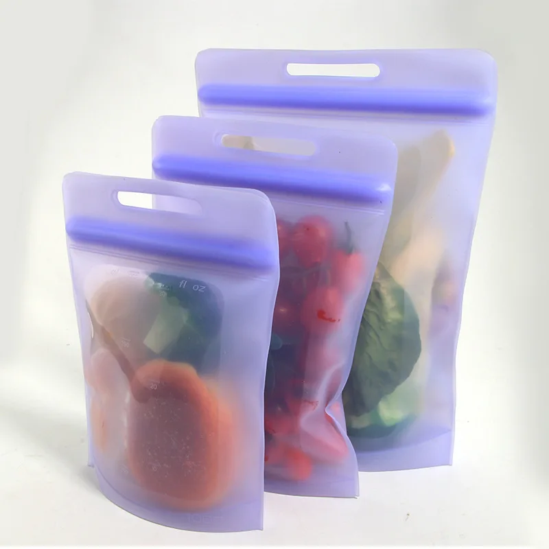 

Hot Silicone Food Storage Containers Leakproof Containers Reusable Stand Up Zip Shut Bag Cup Bag Food Storage Bag