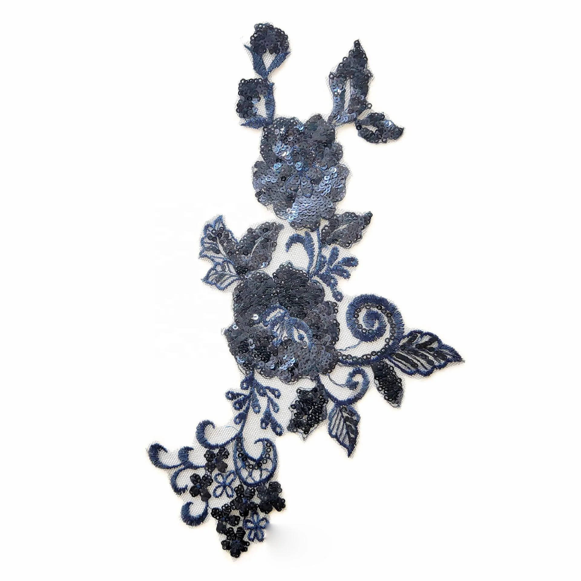 

Multi colors embroidered lace sequin applique ivory for prince ball gown, As pictured