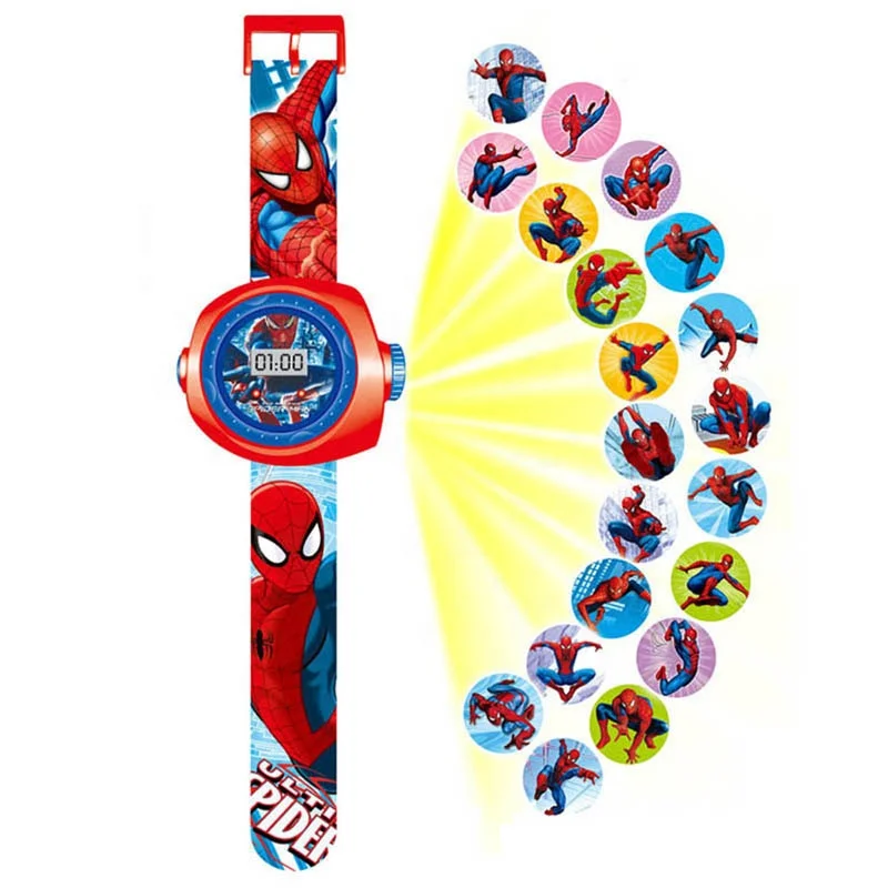 
Spiderman Princess Projection Cartoon Pattern Digital Child Watch For Boys Girls LED Display Clock 