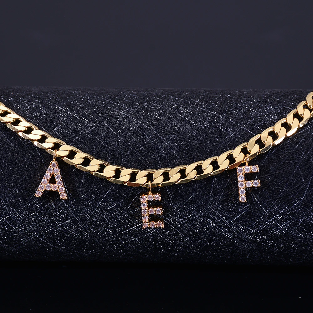 

New Personalized Custom Name Necklace 9mm diamond Letter Hip Hop choker Dropshipping Necklace, Gold ,silver ,rose gold