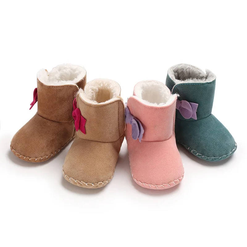 

Winter Bow Newborn Baby Girls Princess Winter Boots First Walkers Soft Soled Infant Toddler Kids Girl Footwear Shoes